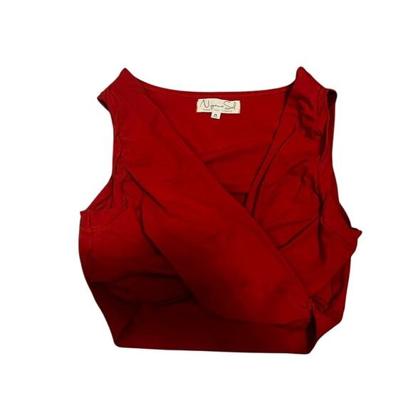 EUC Niyama Sol red/orange wrap crop tank top activewear yoga sz M - Picture 2 of 5